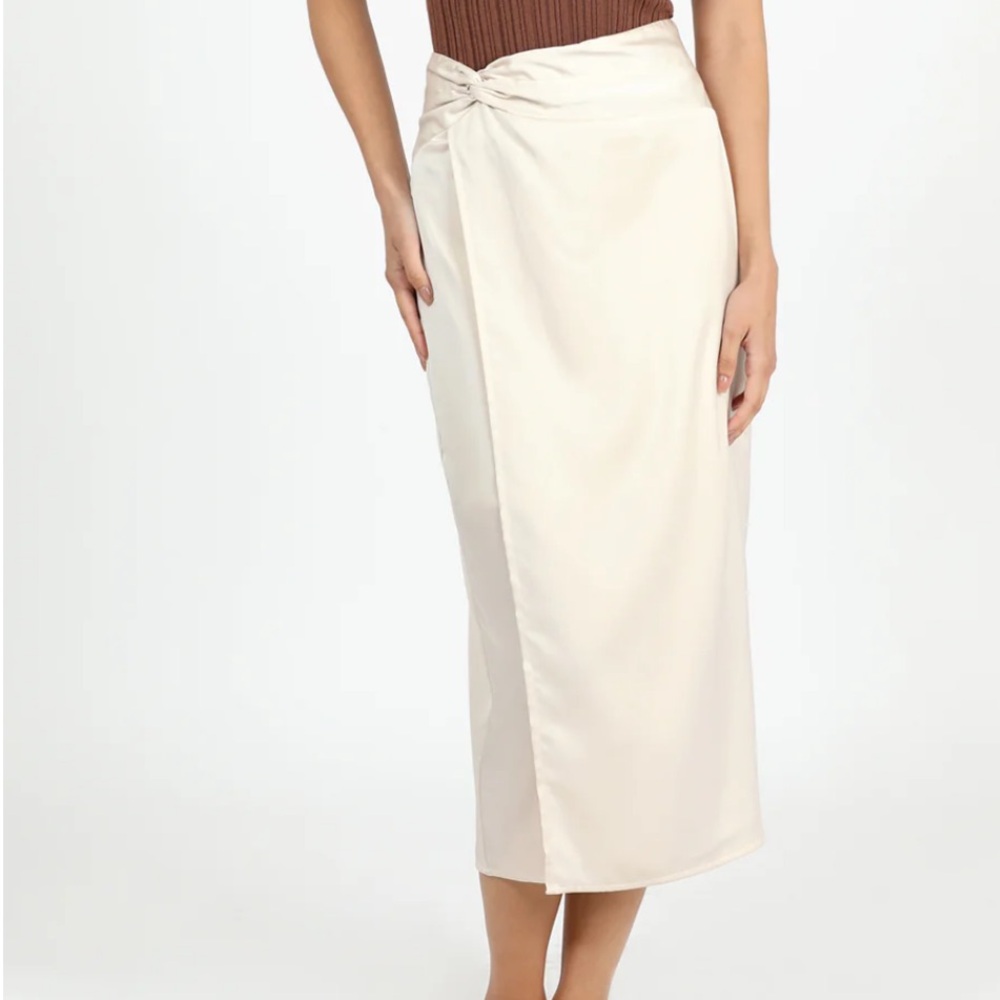 Greylin Brenda Pareo Satin Midi Skirt